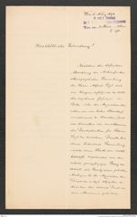 k.k. naturhistorisches Hofmuseum, Intendanzakten 1885-1896 (Hauer), Aktenzahl Z.170/1894, Seite 1